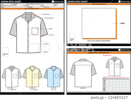 BOWLING BUTTON SHIRT EASY EDITABLE EMPTY TECHPACK MEASUREMENT LAYOUT TEMPLATE DESIGN. BOWLING BUTTON SHIRT EASY EDITABLE EMPTY TECHPACK MEASUREMENT LAYOUT TEMPLATE DESIGN. 124865527