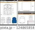 CROPPED JEAN VEST EASY EDITABLE EMPTY TECHPACK MEASUREMENT LAYOUT TEMPLATE DESIGN.eps 124865858