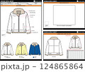 BOMBER JACKET FUR COLLAR EASY EDITABLE EMPTY TECHPACK MEASUREMENT LAYOUT TEMPLATE DESIGN.eps 124865864