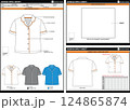 WOMEN PYJAMA DRESS EASY EDITABLE EMPTY TECHPACK MEASUREMENT LAYOUT TEMPLATE DESIGN.eps 124865874
