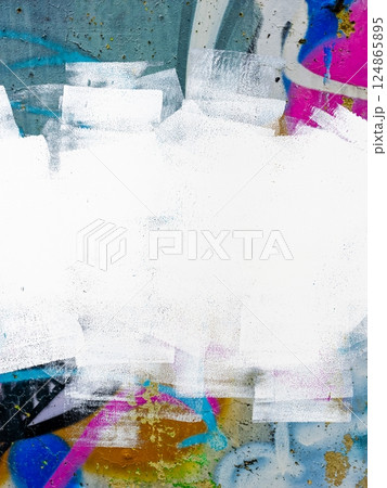Urban Graffiti Art with Neon Accents on Grunge Background Urban Graffiti Art with Neon Accents on Grunge Background 124865895