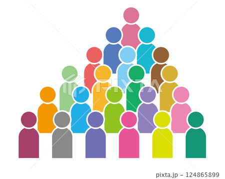 シンプルでカラフルな人物アイコン 124865899