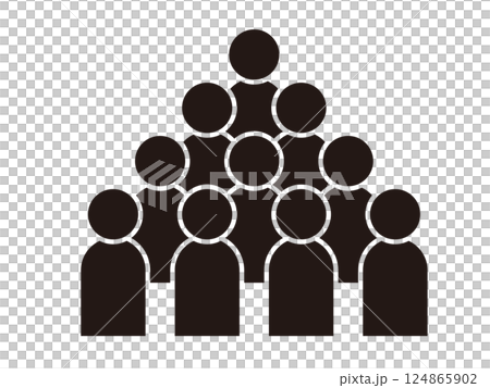 シンプルなモノクロの人物アイコン 124865902