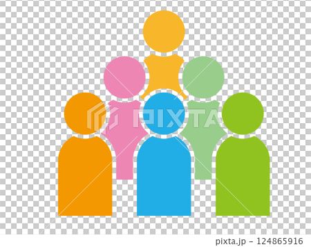 Simple and colorful people icons 124865916