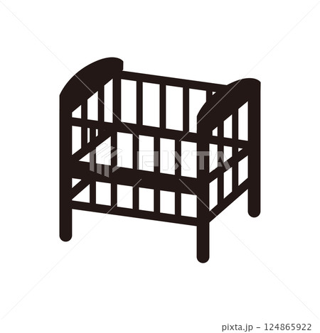 シンプルなベビーベッドのアイコン 124865922