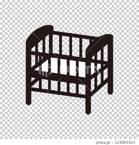 シンプルなベビーベッドのアイコン 124865922