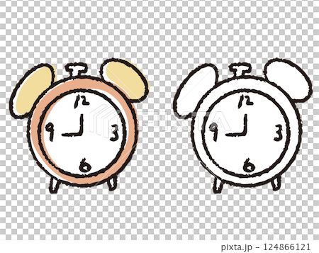 ペンで描いた風目覚まし時計 124866121