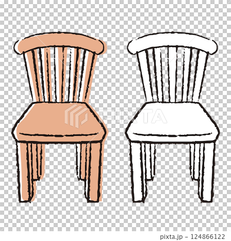 ペンで描いた風椅子 124866122