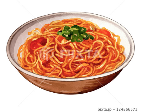水彩で描いた麺料理のイラスト 生成AI 水彩で描いた麺料理のイラスト 生成AI 124866373