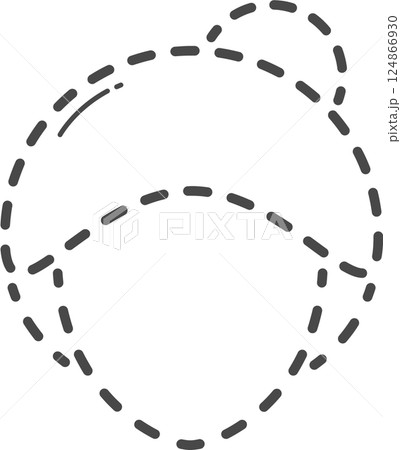 Dotted woman hair illustration. 124866930