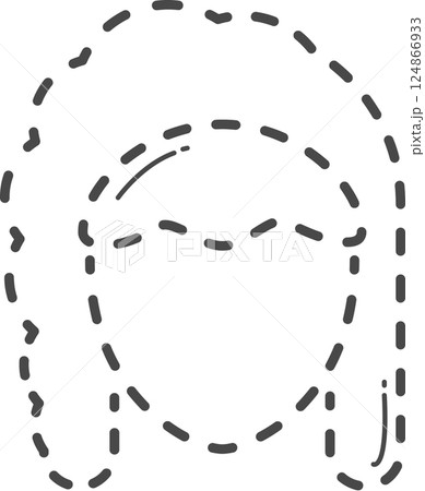 Dotted woman hair illustration. 124866933