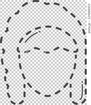 Dotted woman hair illustration. 124866933