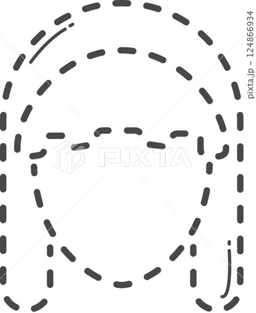 Dotted woman hair illustration. 124866934