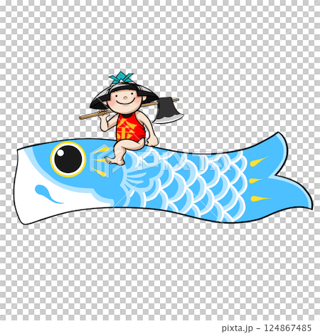 Kintaro riding a carp streamer 124867485