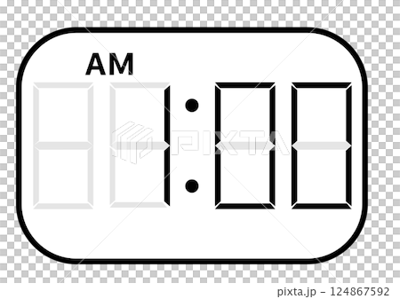 AM digital clock 1 o'clock AM digital clock 1 o'clock 124867592
