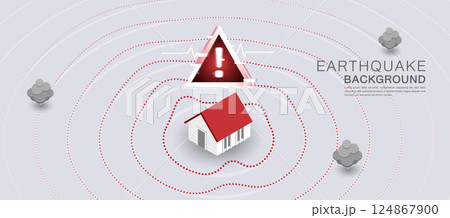 Earthquake Impact Visual with Alert Elements 124867900
