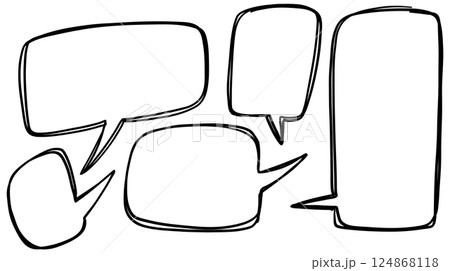 Hand-Drawn Speech Bubbles Vector Illustration 124868118