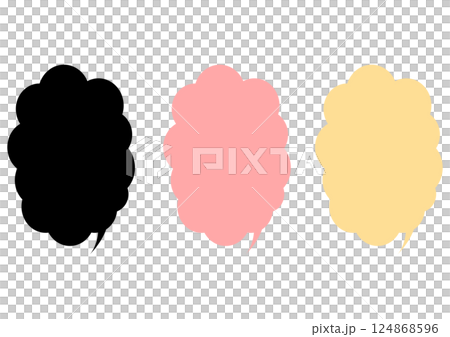 A set of cute colorful cloud-shaped speech bubbles 124868596