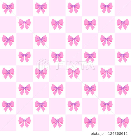 Seamless pattern with pink romantic bows  124868612