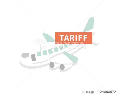 飛行機  関税  イラスト 124868672