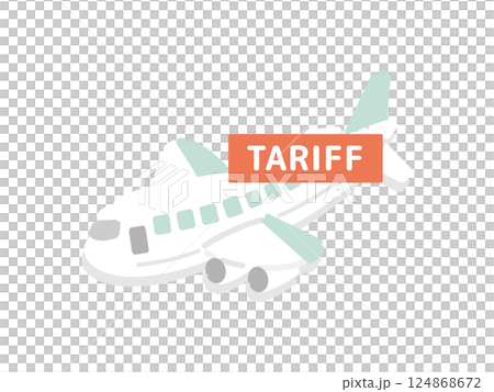 飛行機  関税  イラスト 124868672