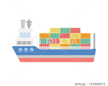 貨物船  イラスト 124868673