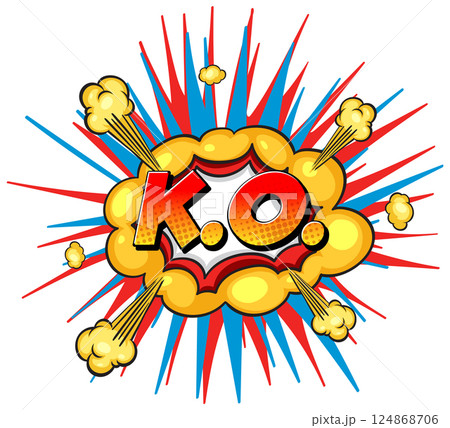 Dynamic Comic Style Knockout Explosion Illustration 124868706