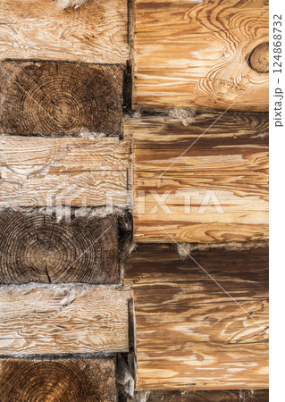 Part of the old log building construction 124868732