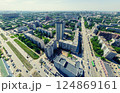 Aerial city view. Urban landscape. Copter shot. Panoramic image. 124869161