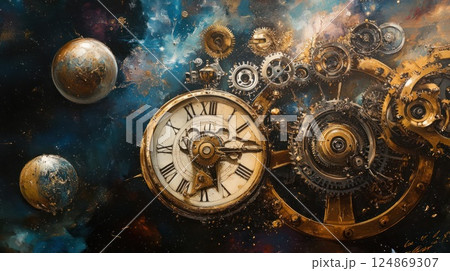 Cosmic clockwork mechanism with planets. 124869307