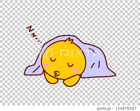 お昼寝するひよこ 124870267