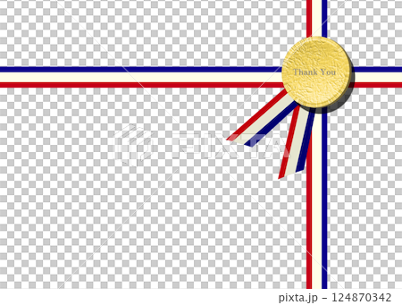 三色時尚絲帶插圖，帶有感謝文字和影印空間 124870342