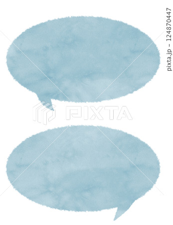 水彩風のテクスチャーのある楕円形の吹き出し 水彩風のテクスチャーのある楕円形の吹き出し 124870447