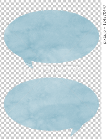 水彩風のテクスチャーのある楕円形の吹き出し 水彩風のテクスチャーのある楕円形の吹き出し 124870447