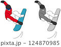 スノーボード競技の選手のイラストセット 124870985