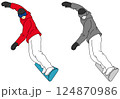 スノーボード競技の選手のイラストセット 124870986
