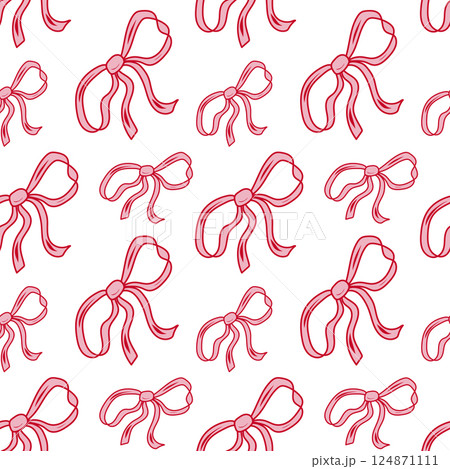 Bow pattern in red and white design for creative projects and crafts 124871111
