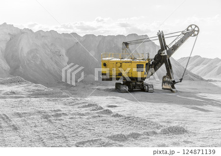 Excavator in a quarry 124871139