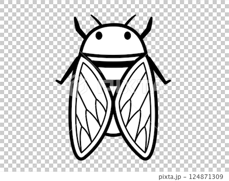 Insect_Cicada_Monochrome 124871309