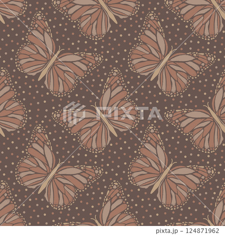 Seamless pattern with butterflies  124871962