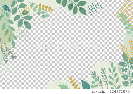 Flat background frame of leaves 124872070