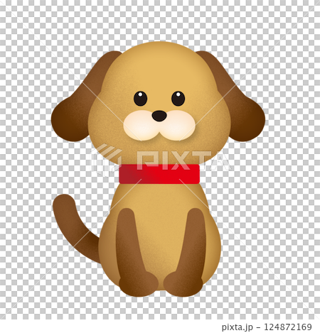 坐在前面的一條狗的插圖 坐在前面的一條狗的插圖 124872169