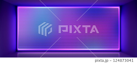 Blue led screen mockup in room Blue led screen mockup in room 124873041