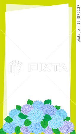 紫陽花の背景イラスト 縦長の背景 紫陽花の背景イラスト 縦長の背景 124873137
