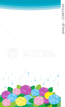紫陽花の背景イラスト　縦長の背景 124873145