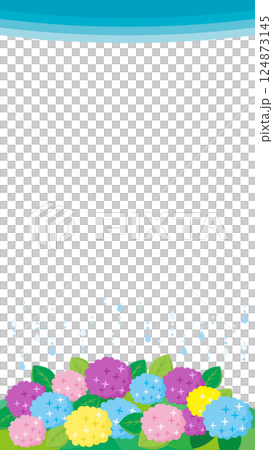 紫陽花の背景イラスト　縦長の背景 124873145