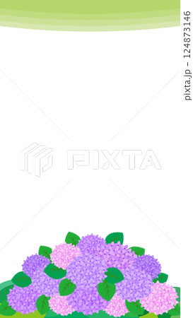 紫陽花の背景イラスト　縦長の背景 124873146