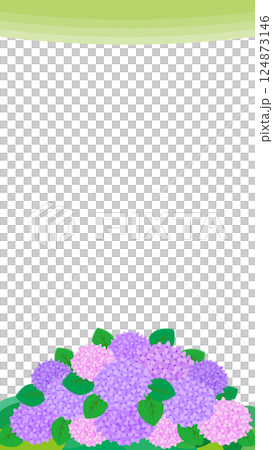 紫陽花の背景イラスト　縦長の背景 124873146
