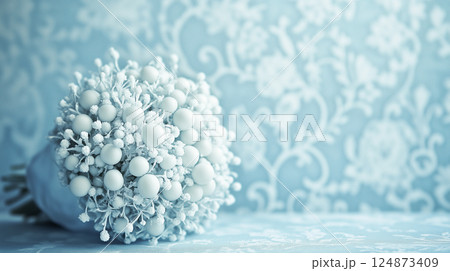 白色の花の背景素材（Generative AI） 124873409