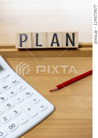文字ブロック PLAN 文字ブロック PLAN 124873677